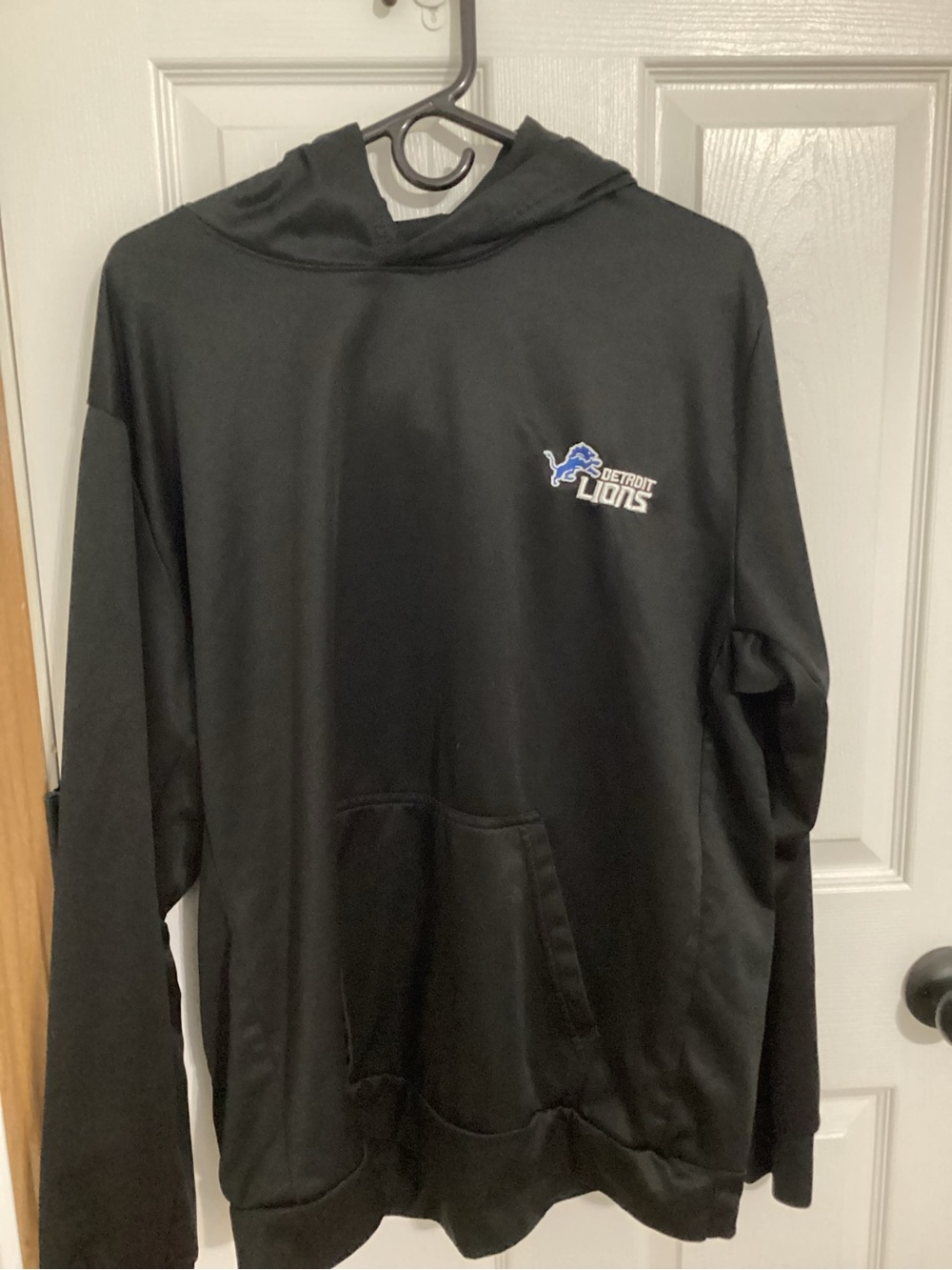 Detroit Lions Black Hoodie with Logo Mens XL